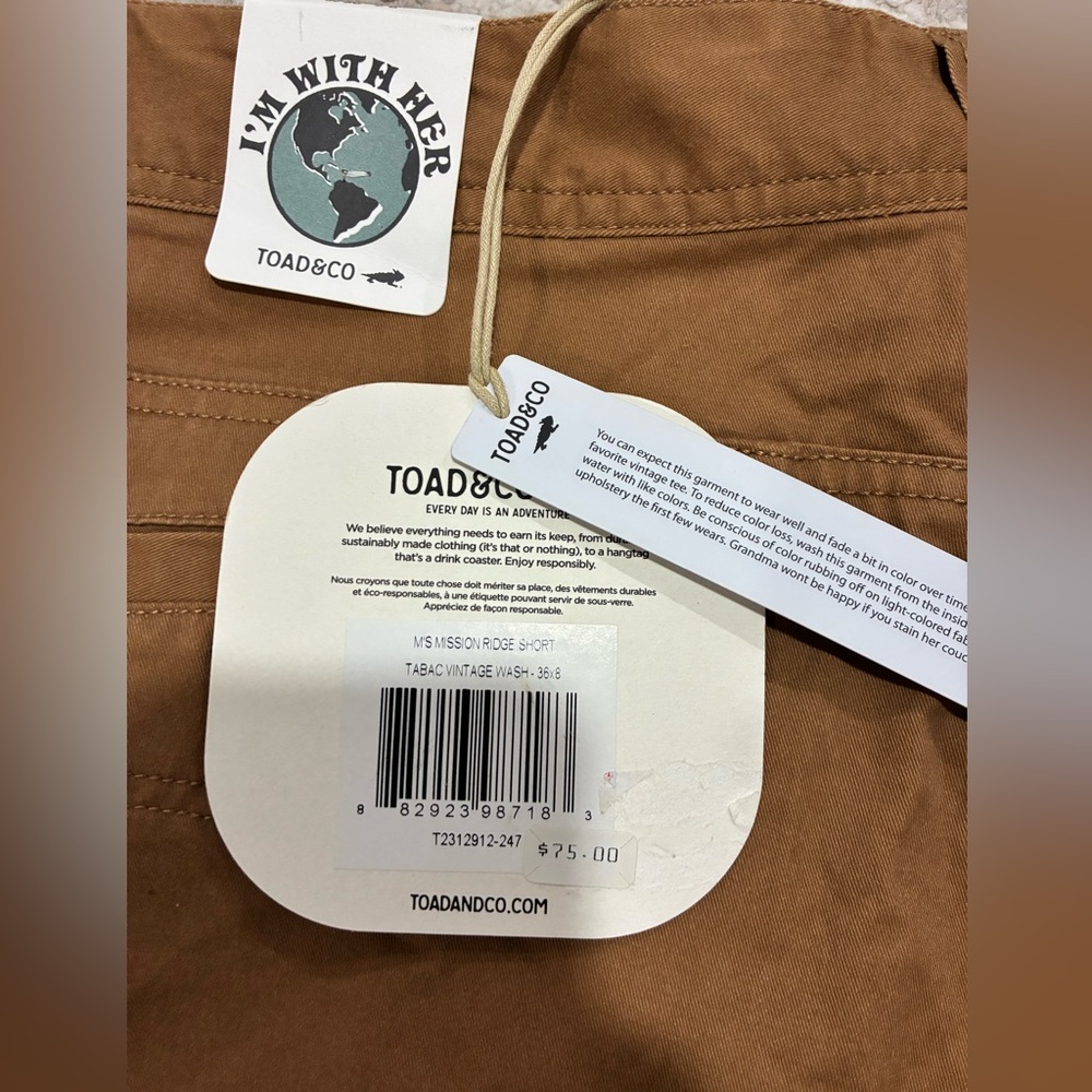 NWT Toad&Co Men's Mission Ridge Short Shorts - Picture 6 of 8